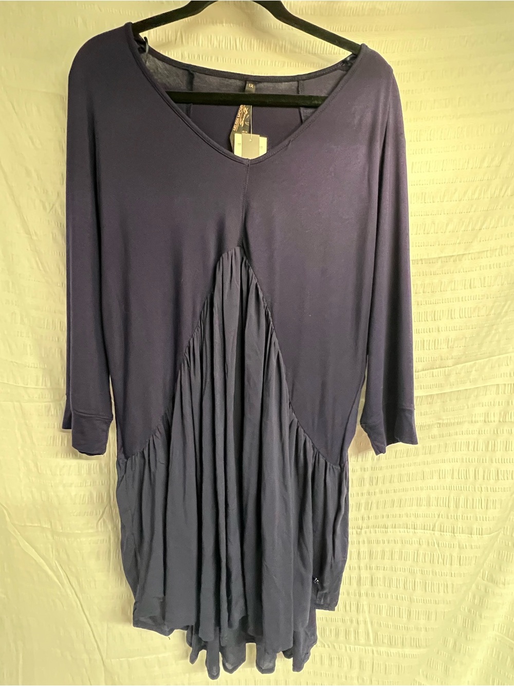 Melissa McCarthy Seven7 Navy Draped V-Neck Tunic